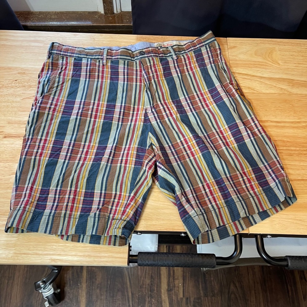 Ralph Lauren India Madras Plaid Chino Shorts Men's Size 34‎ Multi Color Cotton